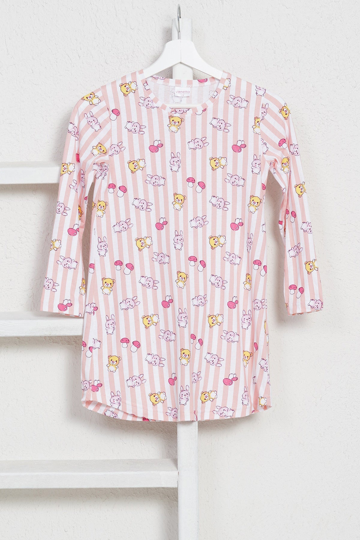 TUNICĂ CU MÂNECĂ LUNGĂ ȘI GULER ROTUND, CU BAZA OVALĂ, PENTRU FETE P.SUPREM - COTTONPINK