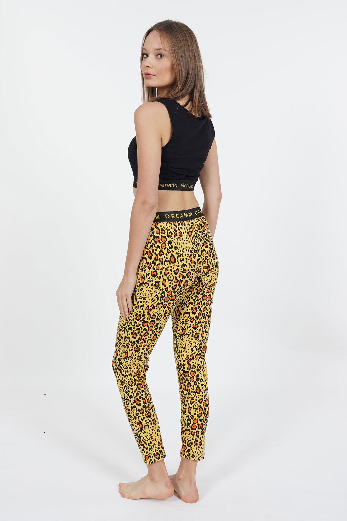 SET PIJAMA SCURTĂ CU BRETELE LYC SUPREM PENTRU FEMEI, CU ELASTIC - NEGRU