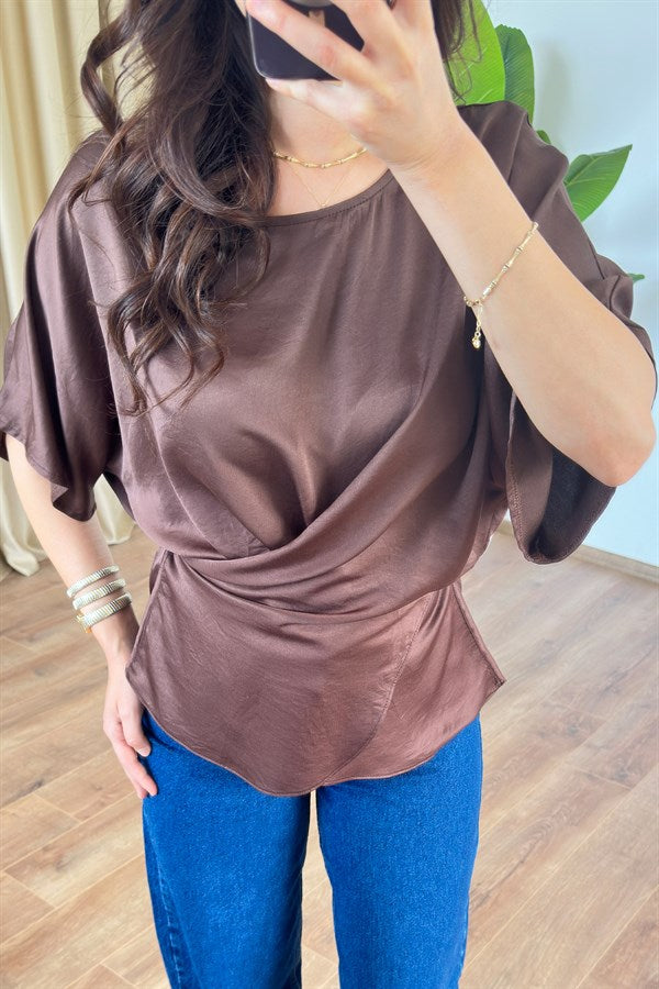 Bluza de Toptan Maro cu Legătură în Cruce