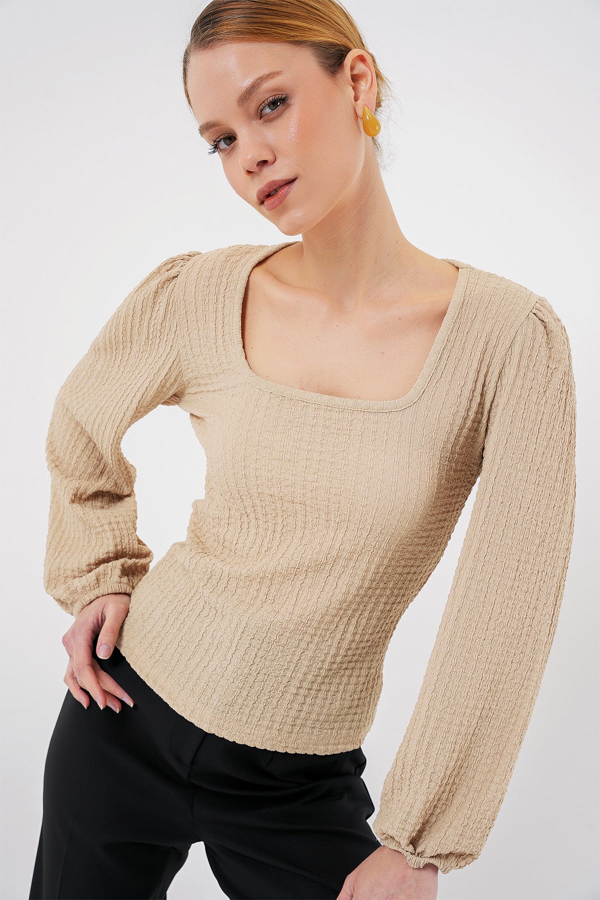 0442 Bluza cu maneca lunga - Biscuit