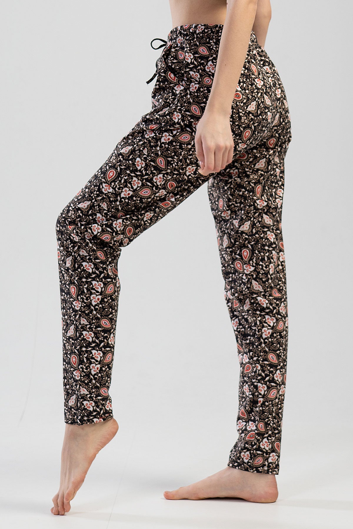 PANTALONI DE PIJAMA DE DAMĂ, DE UNICĂ FOLOSINȚĂ, SUPREM XXL, CU BUZUNAR - CAFENIU