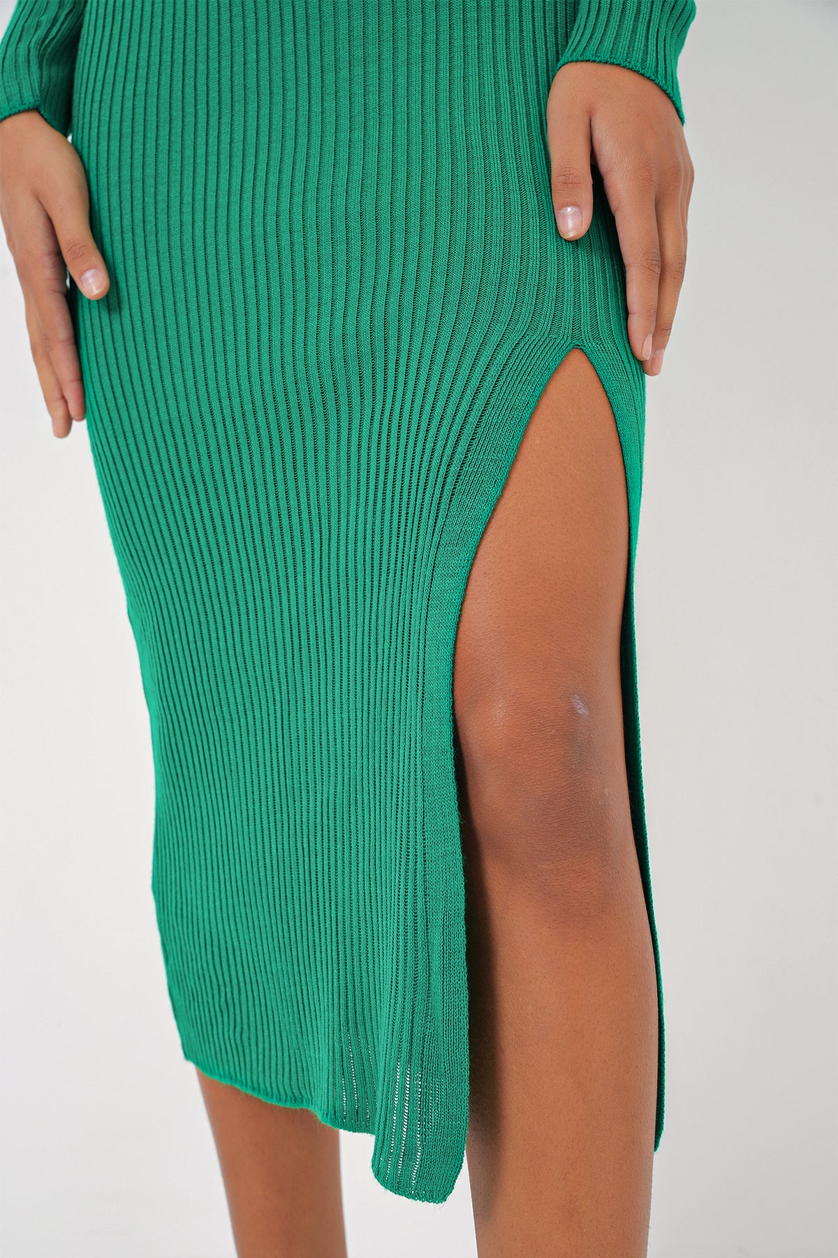 15828 Rochie Tricot Pense - Verde