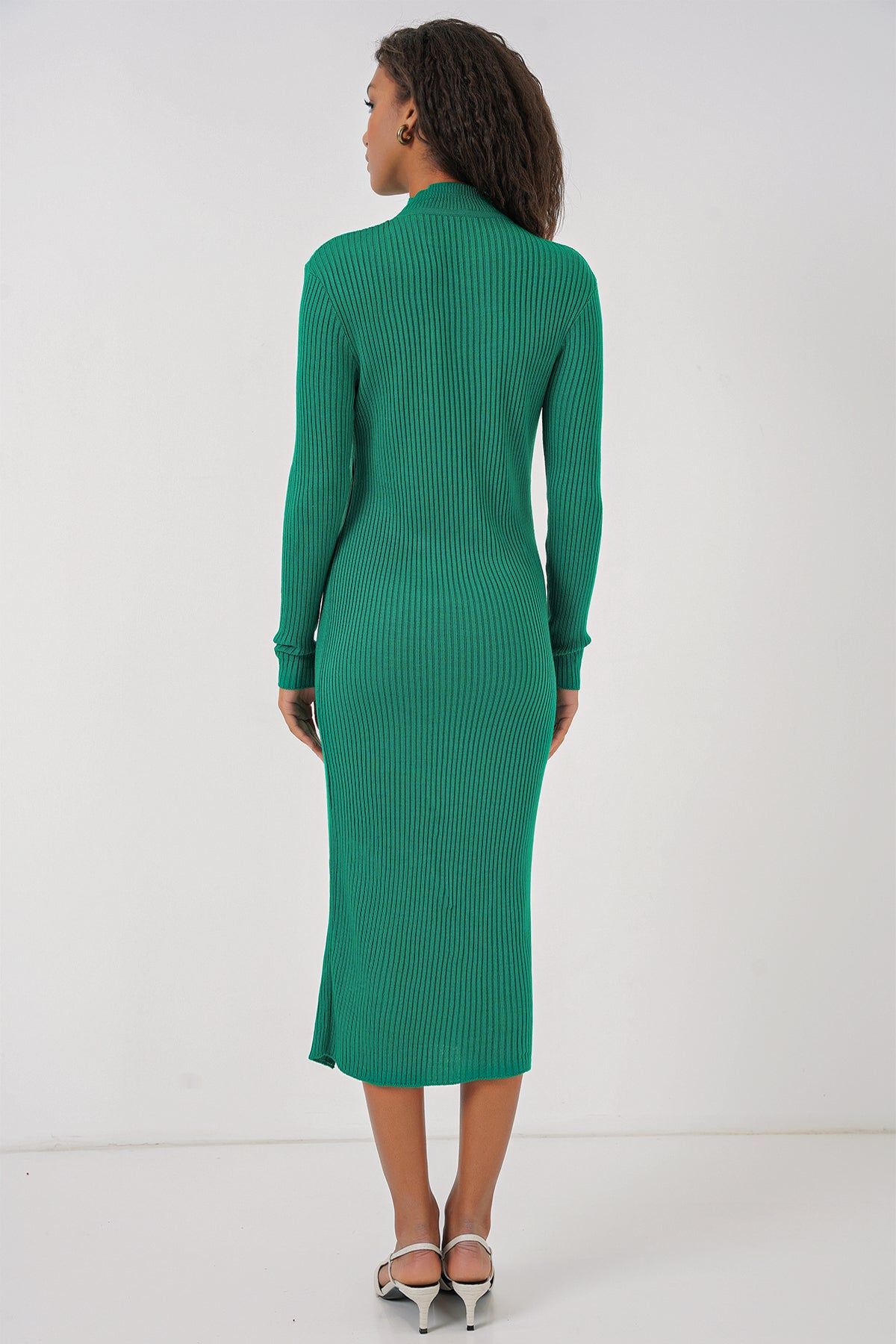 15828 Rochie Tricot Pense - Verde