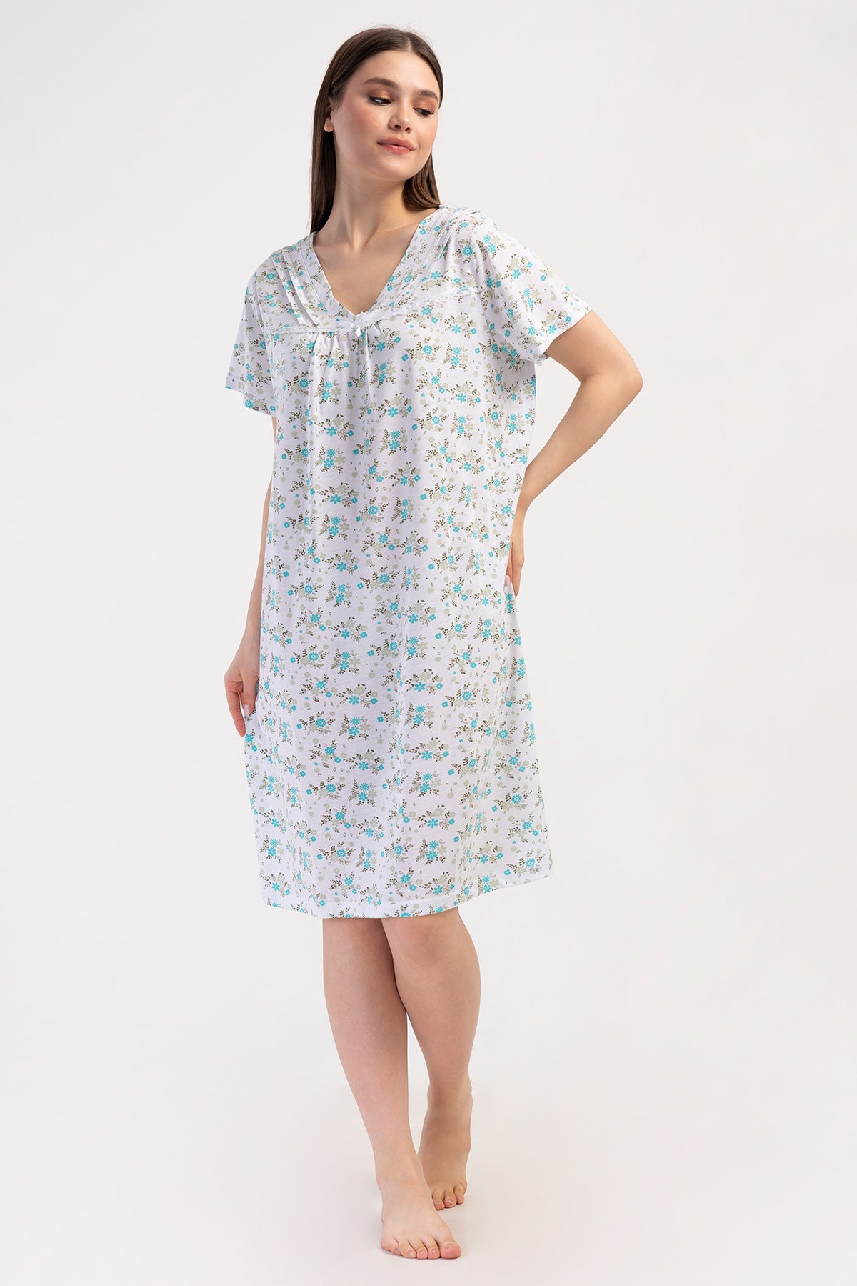 PIJAMALE DAMA SUPREM, MÂNECĂ SCURTĂ, PANTALONI SCURȚI - MENTA