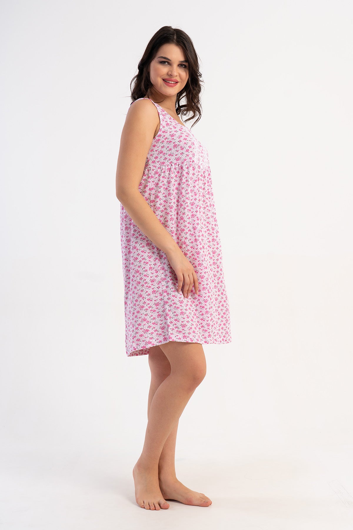 CĂMAȘĂ DE NOAPTE DAMĂ CU BRETELE GROASE MARAȘ - BABY PINK