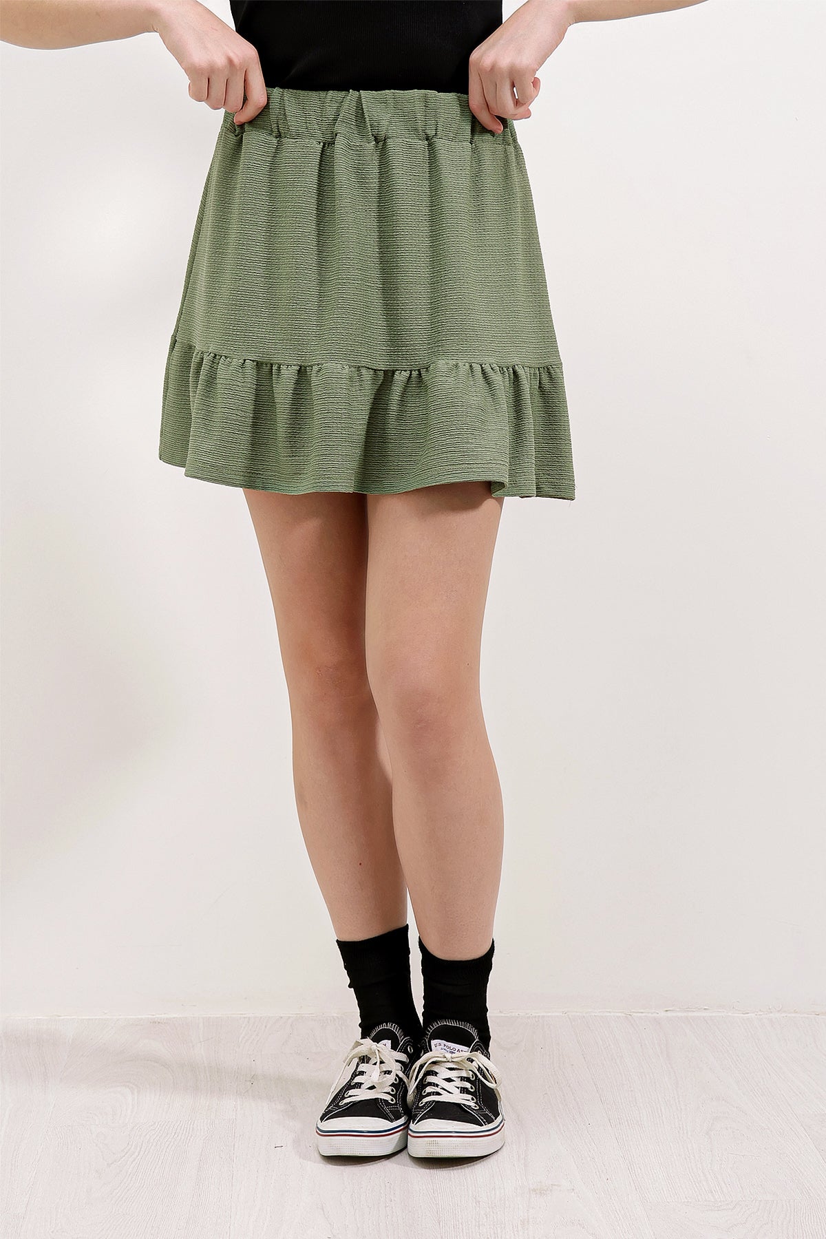 1884 Fustă mini tricotată - Verde celadon