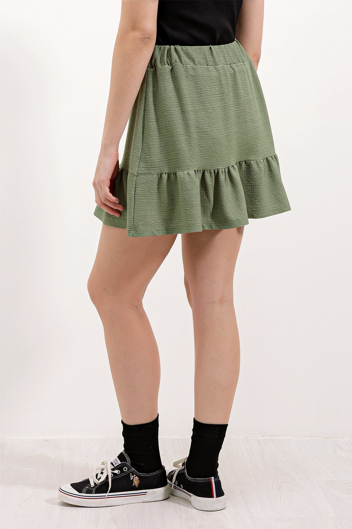1884 Fustă mini tricotată - Verde celadon