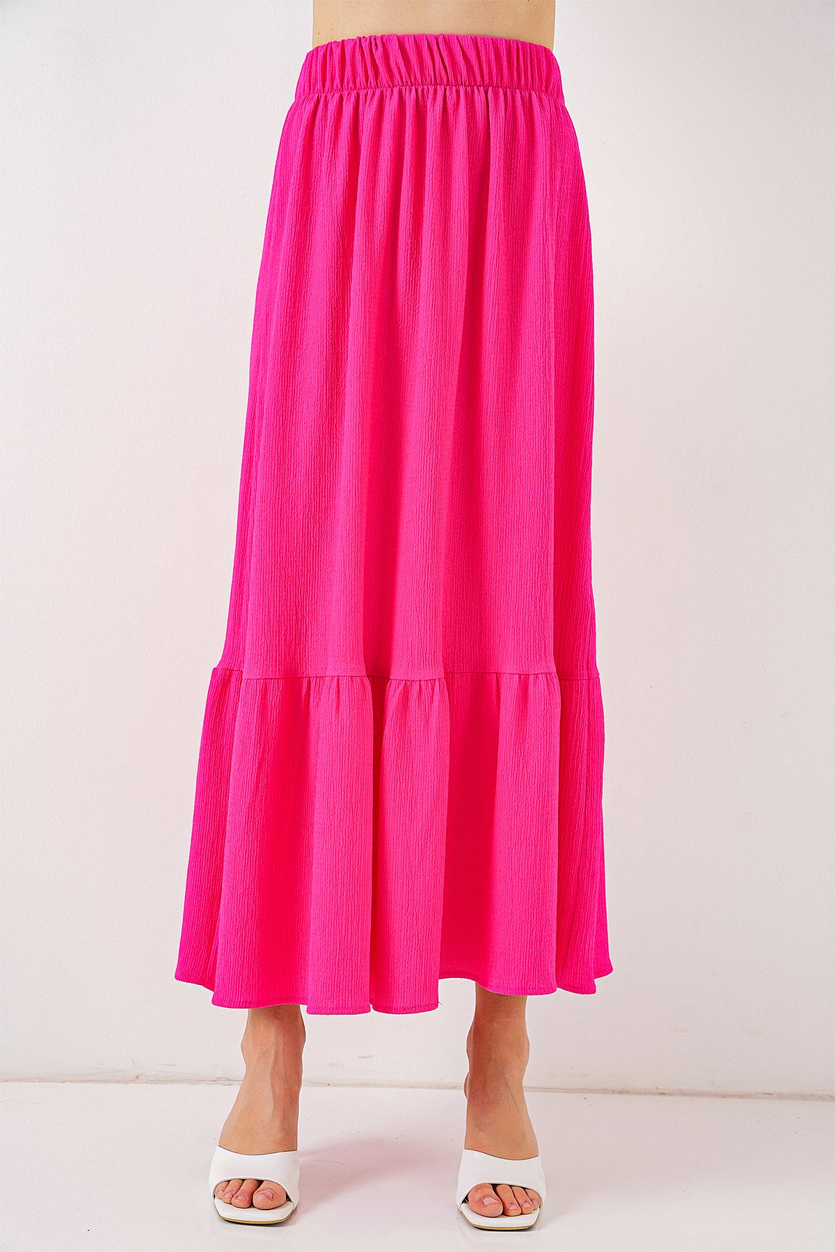 Fustă Lungă Tricotată 1886 - Fucsia Deschis