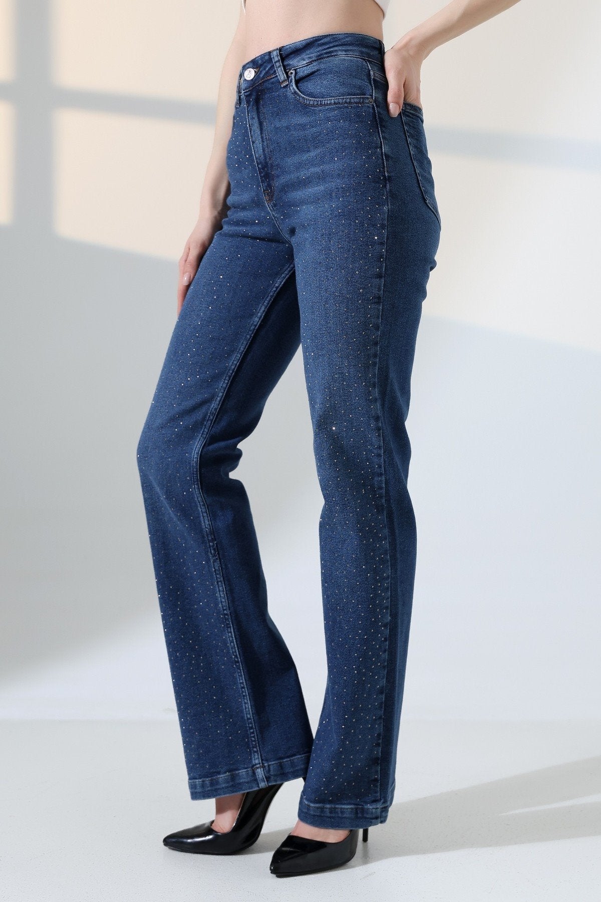 Serpme Taşlı Relax Kot Pantolon 7190