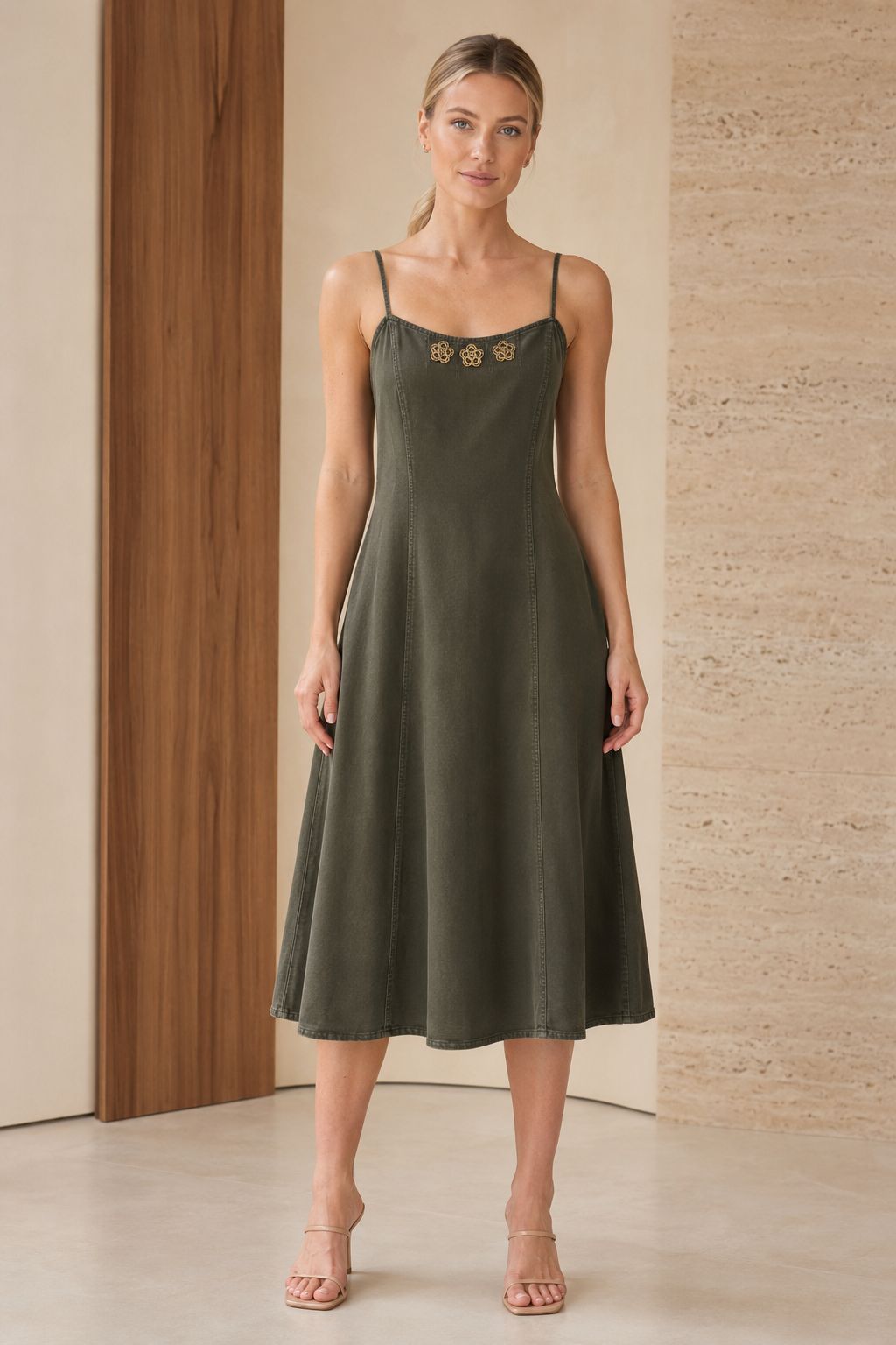 Rochie de in cu bretele Elevată HS3107