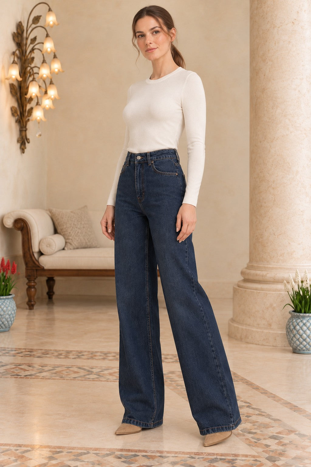 Wide Leg Relax Jeans 718