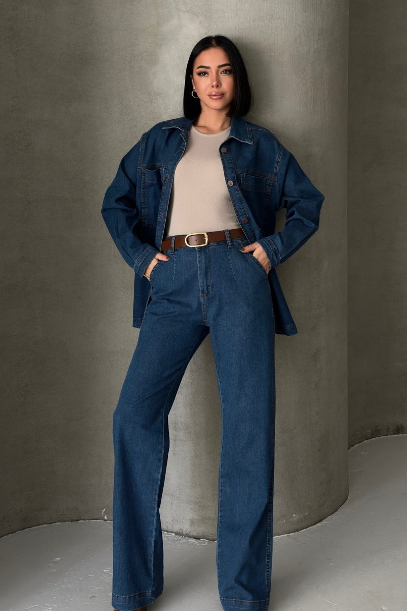 Cămașă Denim cu Buzunare 6097