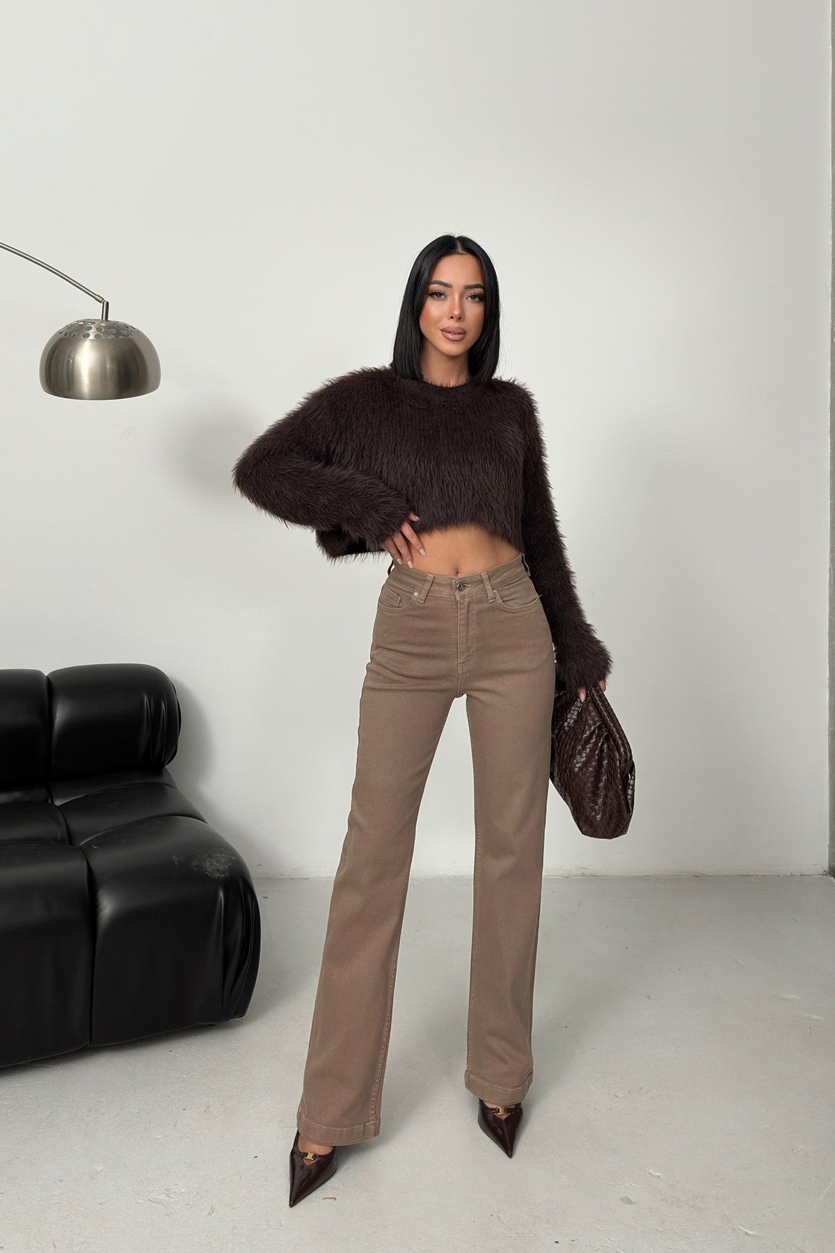 Pantalon Denim Relax Larg cu Cusaturi 7026