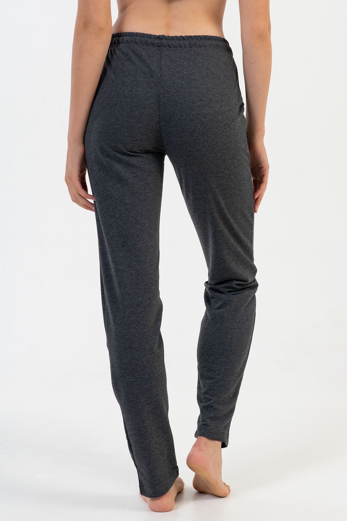 Pijama pantalon lung de damă cu buzunare și șnur, bumbac - MIX