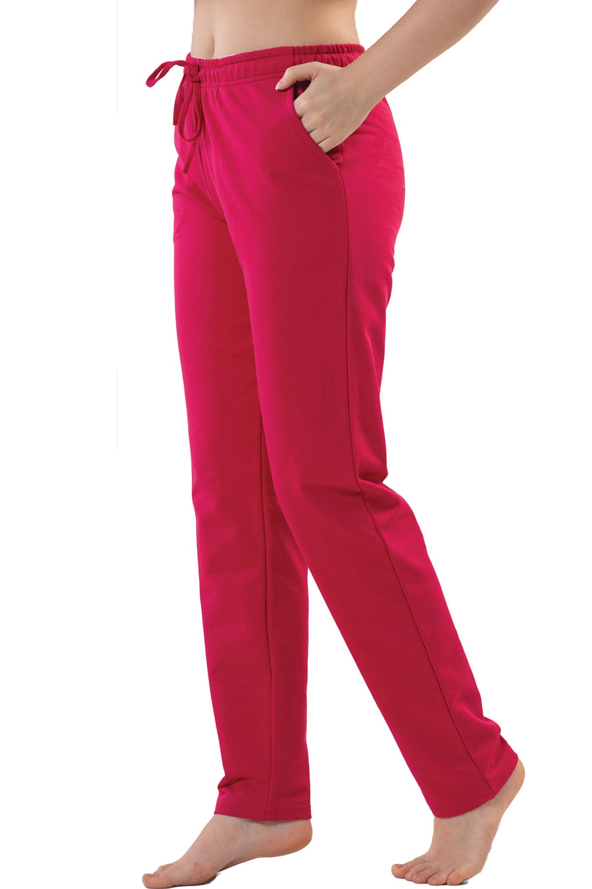 Pijama pantalon lung de damă cu buzunare și șnur, bumbac - MIX