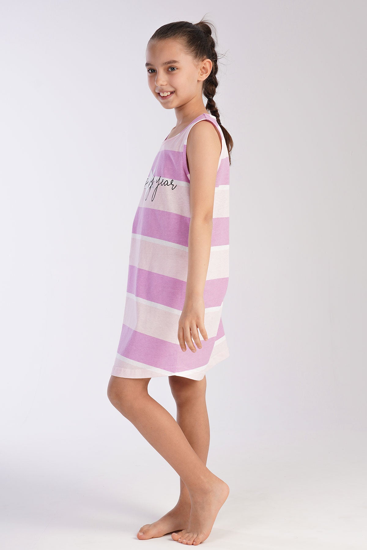 KIZ COCUK P.SUPREM KALIN ASKILI ETEGI OVAL TUNIK(3-4/9-10) - PINK