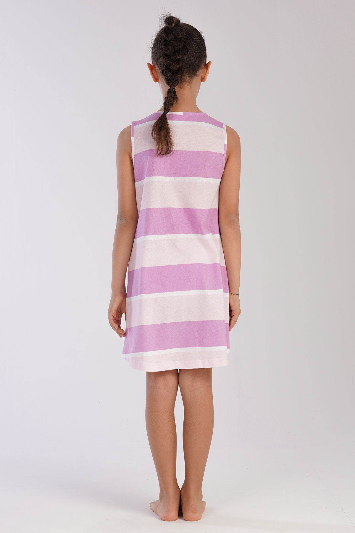 KIZ COCUK P.SUPREM KALIN ASKILI ETEGI OVAL TUNIK(3-4/9-10) - PINK