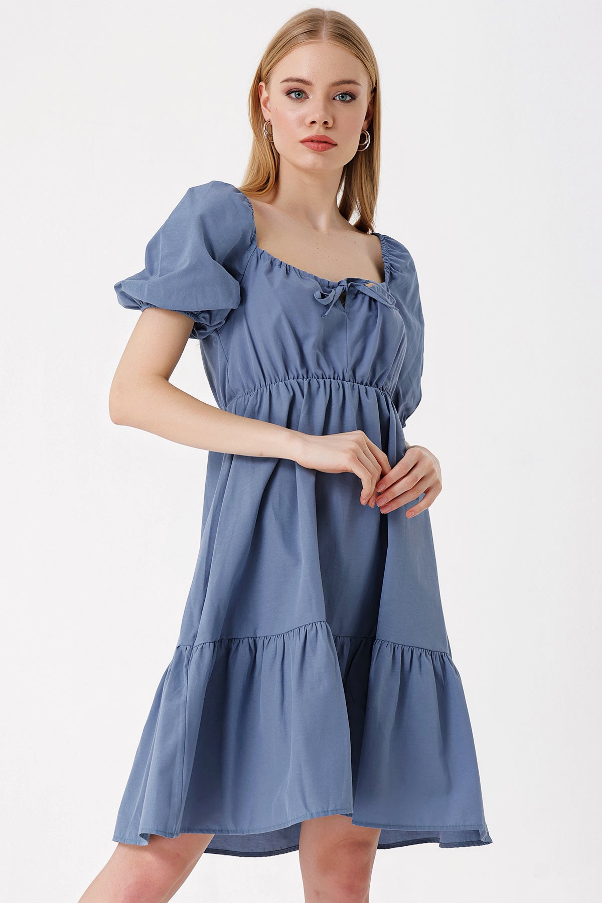 2351 Rochie Poplin Flare - Indigo