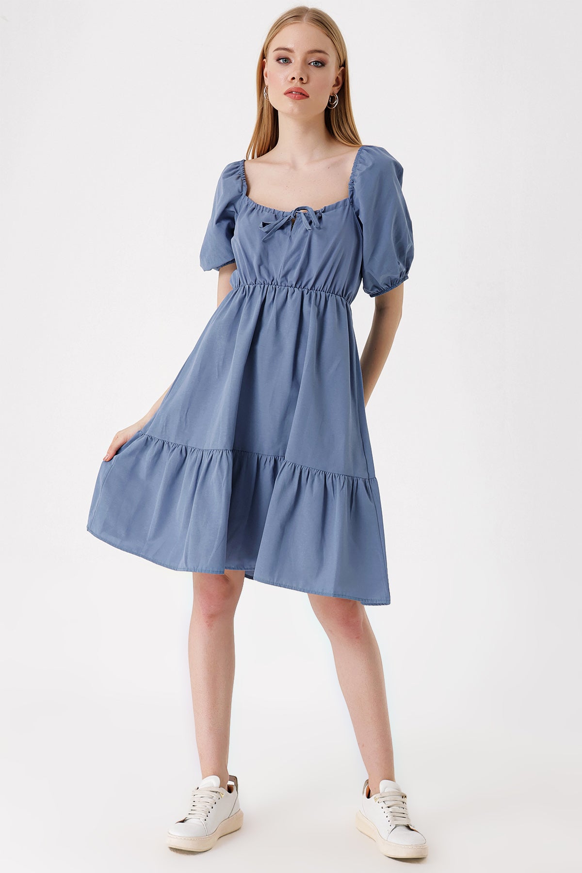 2351 Rochie Poplin Flare - Indigo