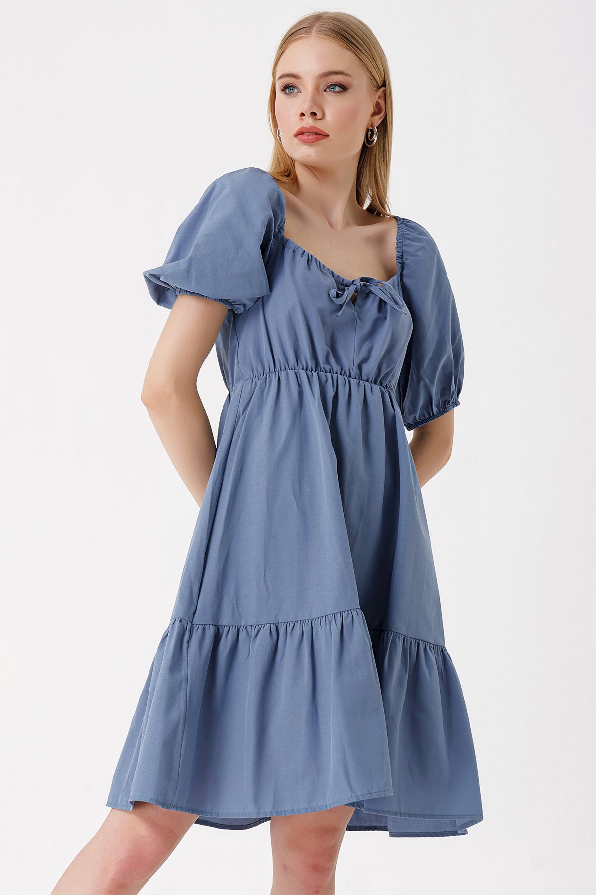 2351 Rochie Poplin Flare - Indigo