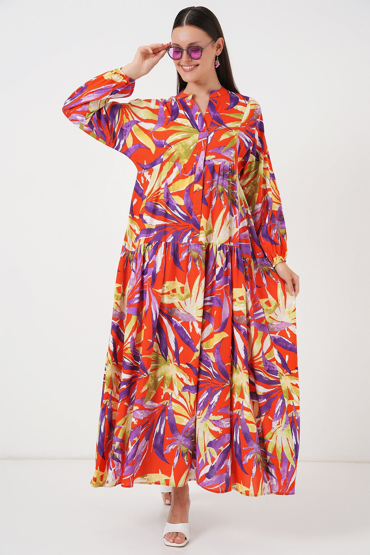 Rochie Hijab Cu Model Autentic 2423 - Lila Deschis