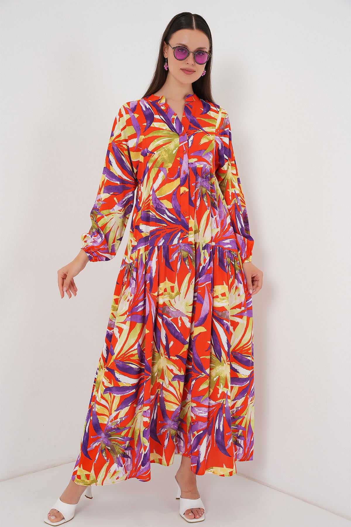 Rochie Hijab Cu Model Autentic 2423 - Lila Deschis