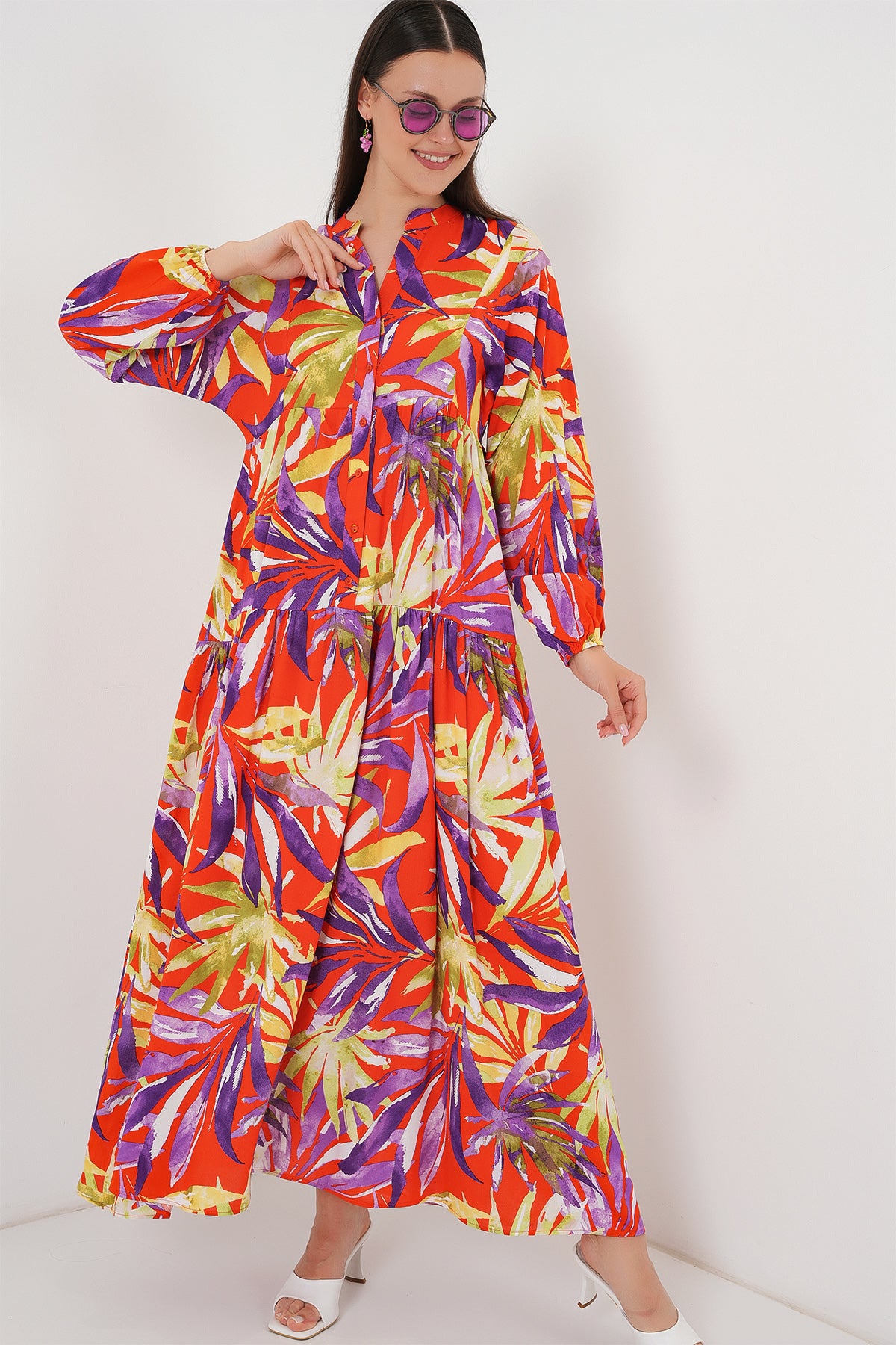 Rochie Hijab Cu Model Autentic 2423 - Lila Deschis