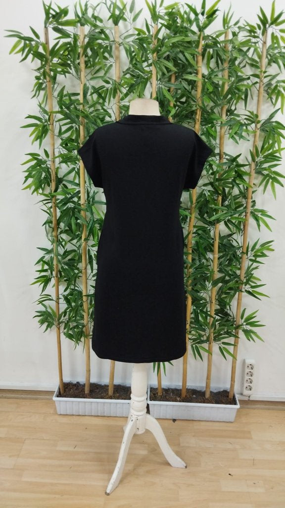 Rochie de damă cu mânecă scurtă și guler din viscoză cu două fire, 31221
