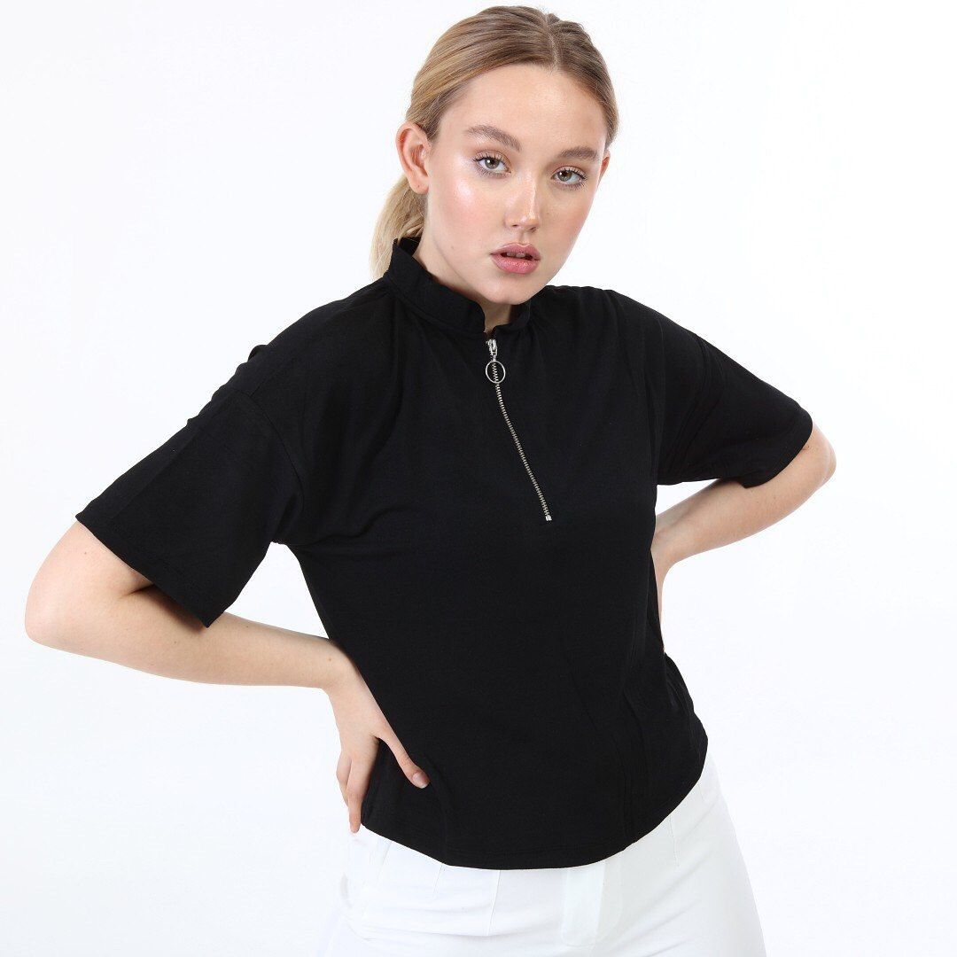 TRICOU CU FERMOAR - Negru