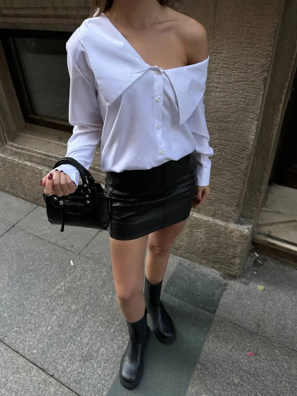 Collar Detail Shirt - White