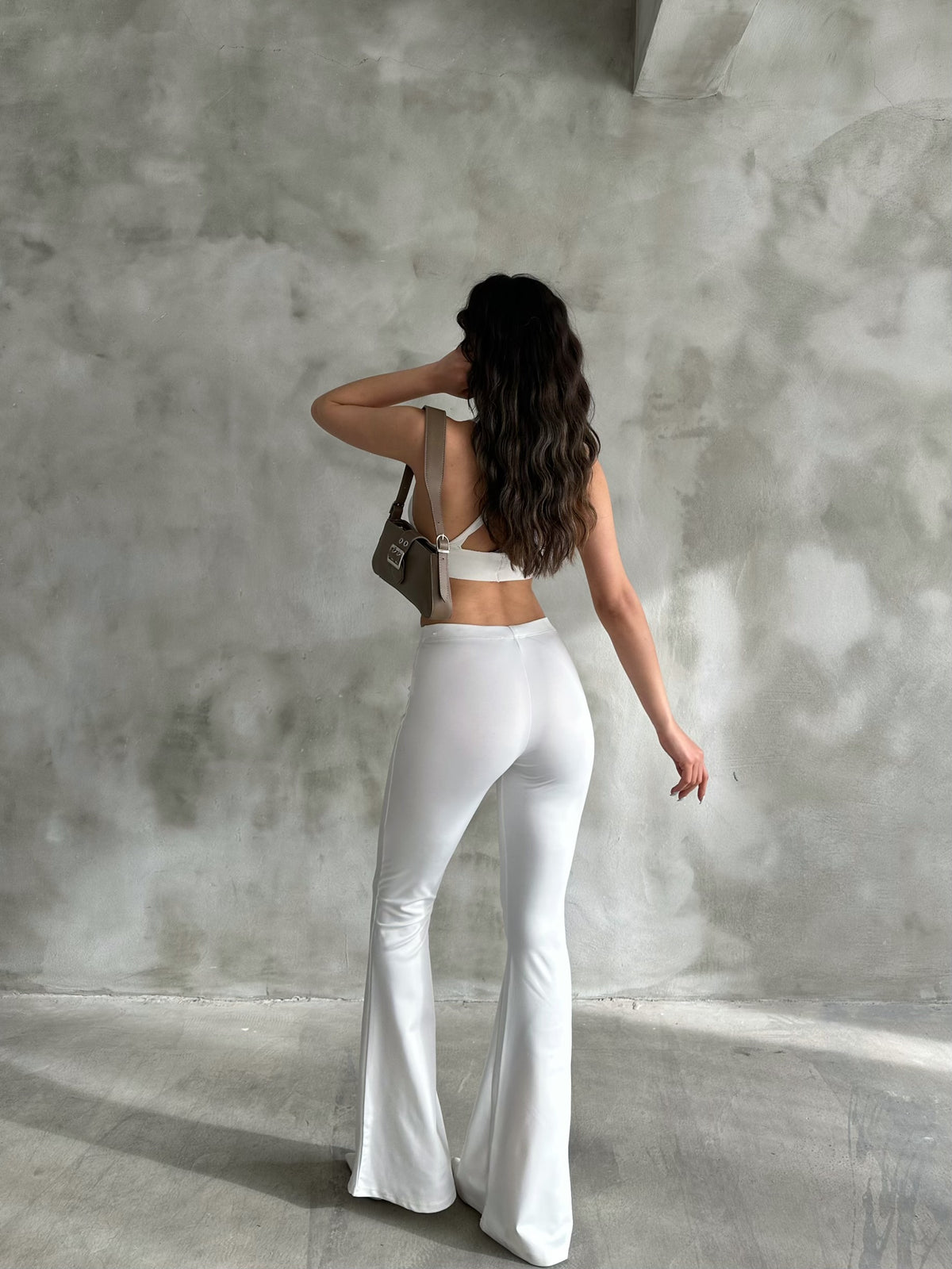 White Flared Trousers