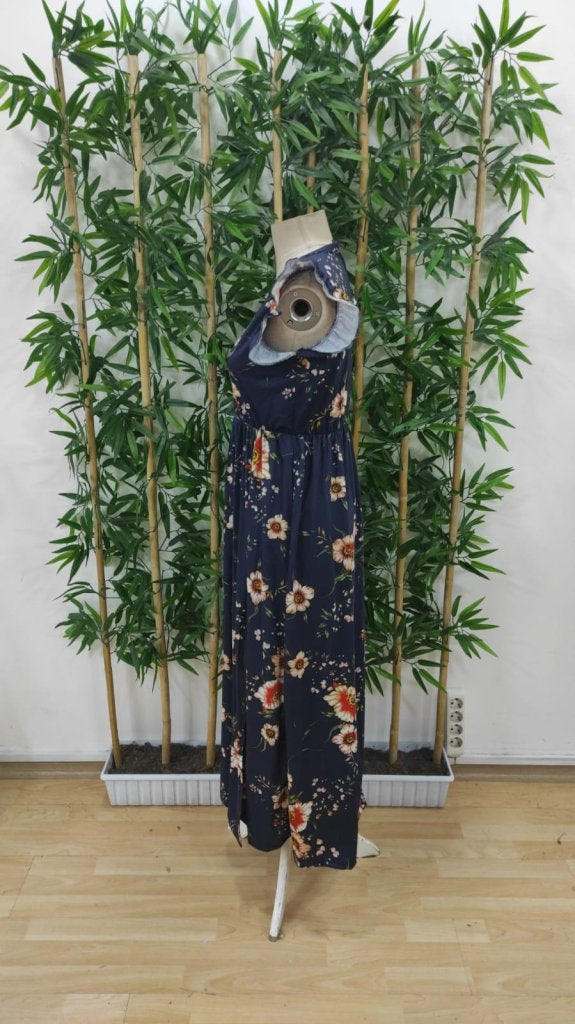 Rochie din suprafin cu mânecă scurtă, de damă, cu decolteu în V, imprimeu floral și șliț, 34470