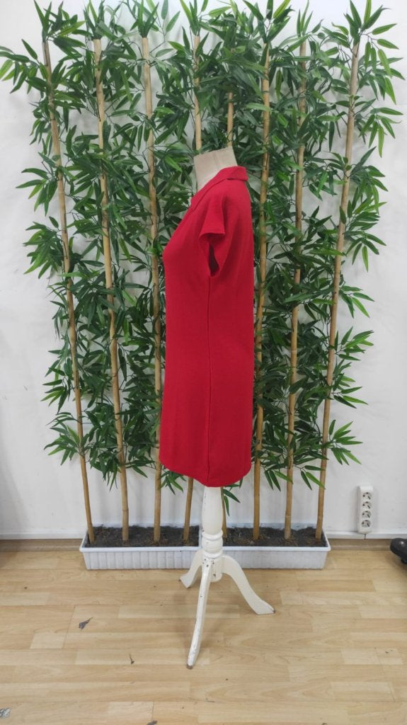 Rochie de damă cu mânecă scurtă și decolteu în V, model creț, 25454