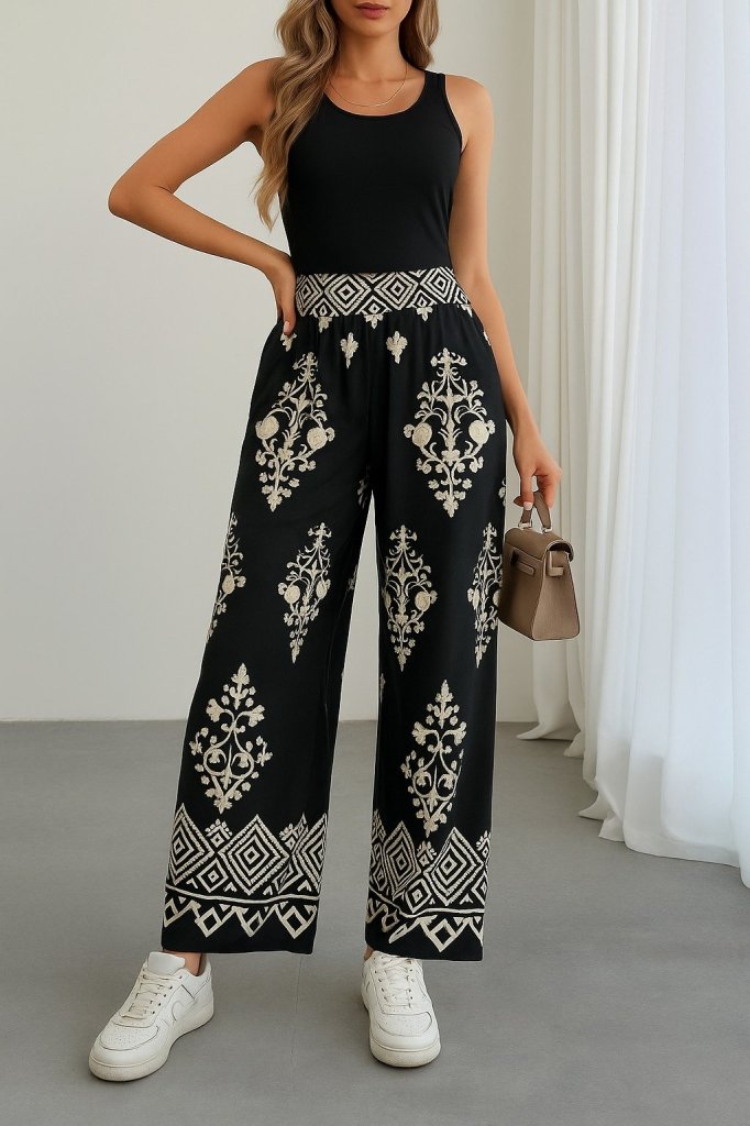 Pantaloni Supreme cu talie înaltă și imprimeu elastic pentru femei, 26665