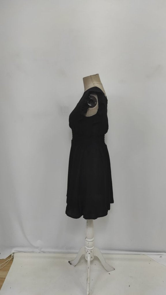 Women's Short-Sleeved Wrap-Around Neckline Elastic Waist Aerobin Dress, 25540