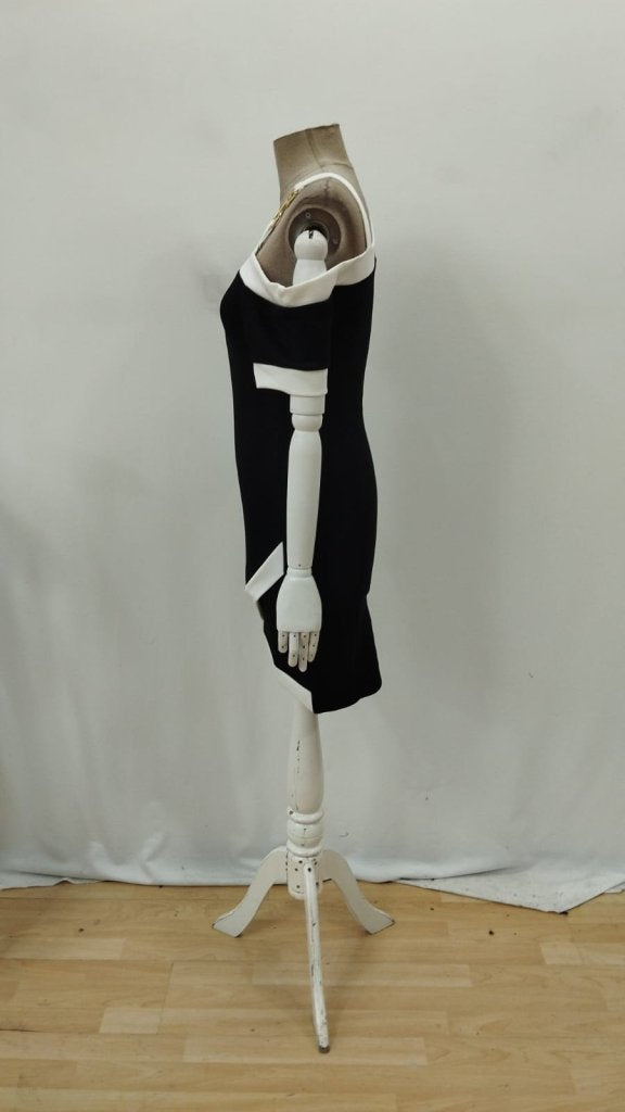 Rochie din modal pentru femei, mânecă scurtă, guler asimetric cu detaliu bandă și accesoriu, 36101