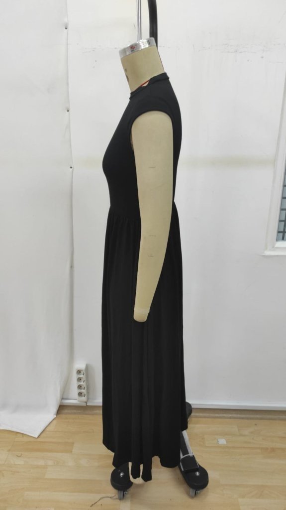 Women's Short Sleeve Semi-Turtleneck Viscose Dress, 26726