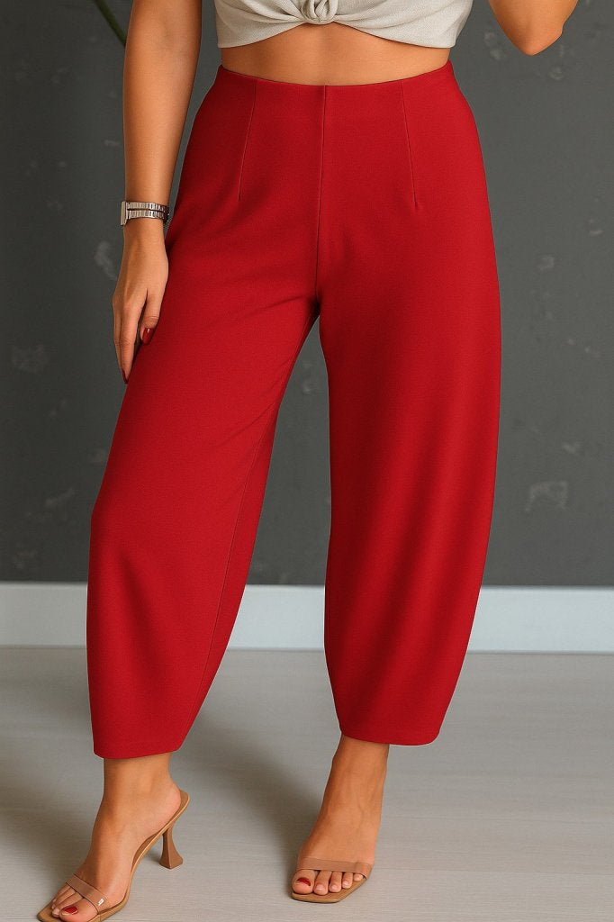 Pantaloni din crep cu talie înaltă pentru femei, 34804
