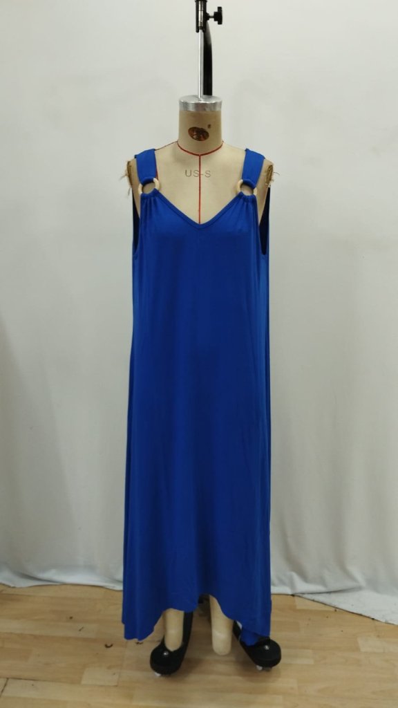 Rochie asimetrică țesută clopot de damă cu decolteu în V, 37012