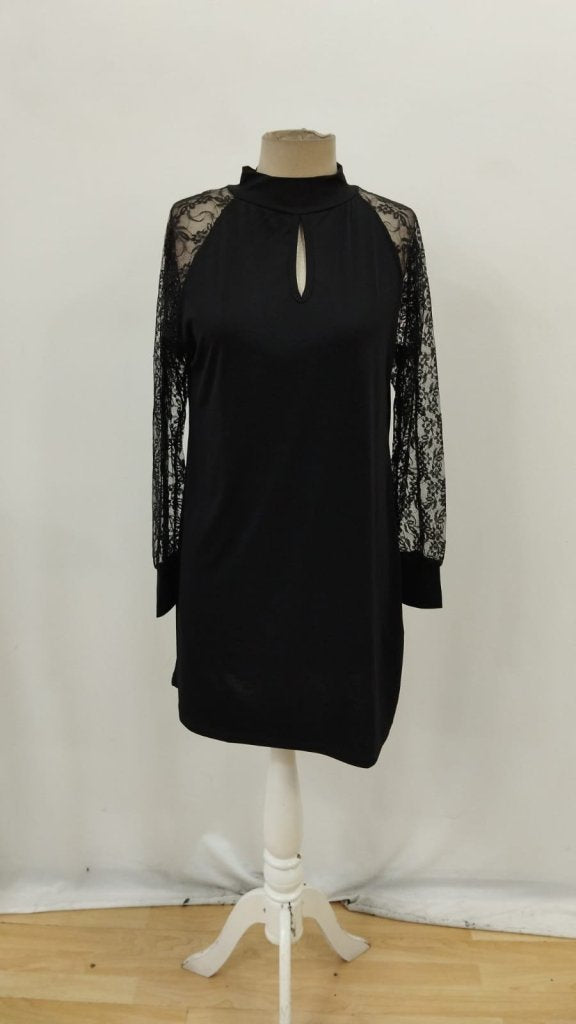 Rochie mini din material ușor cu mâneci lungi, cu detaliu picătură, 37448