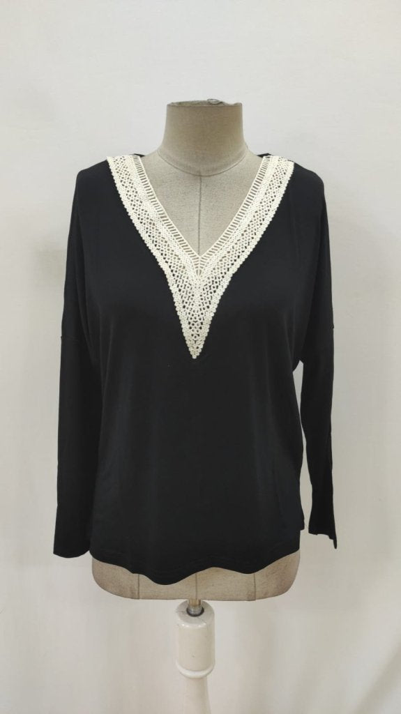 Women's Long Sleeve V-Neck Batwing Viscose Blouse, 26848