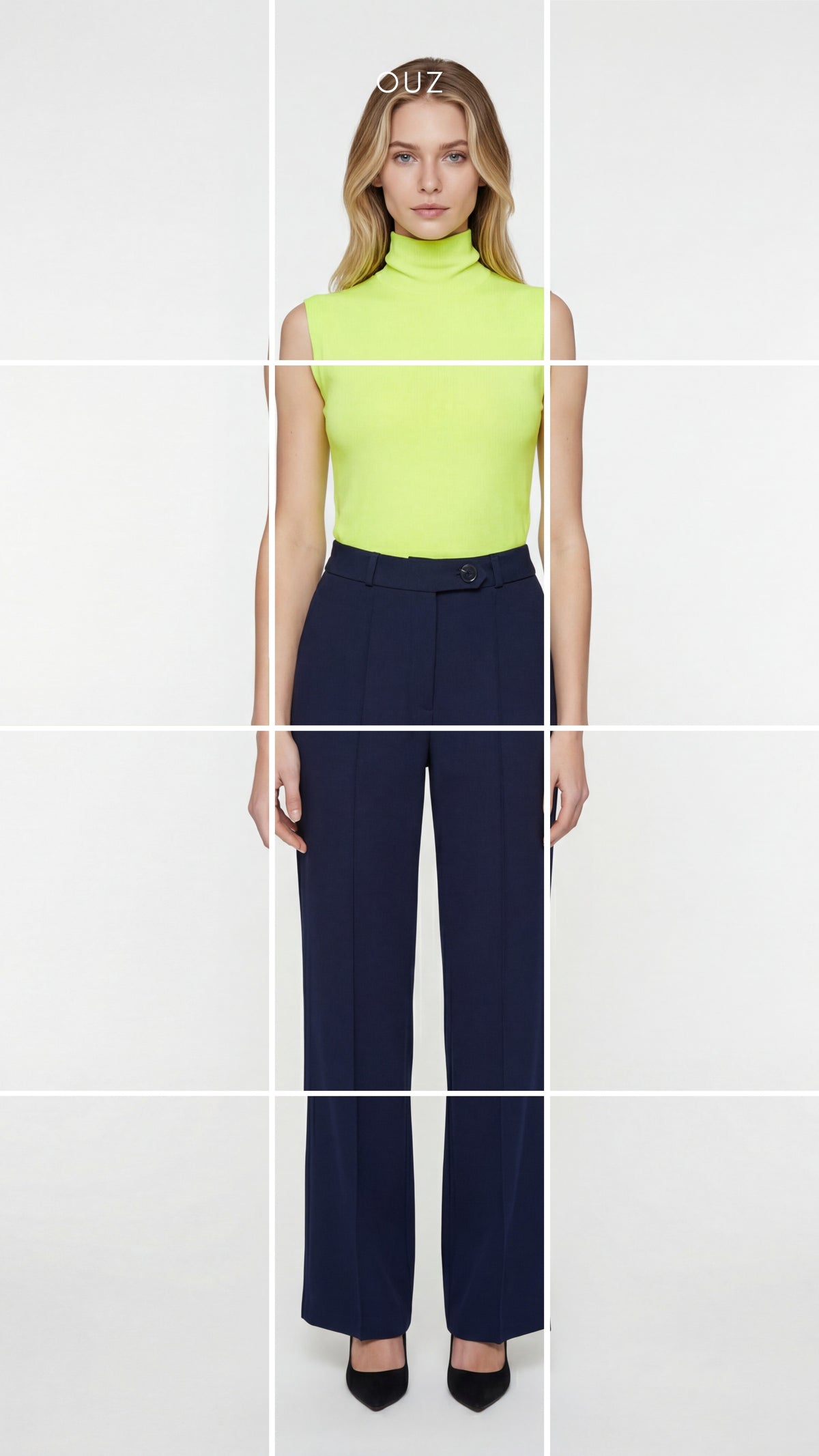 PANTALONI LISBON CU CROCIERE LARGI - Bleumarin