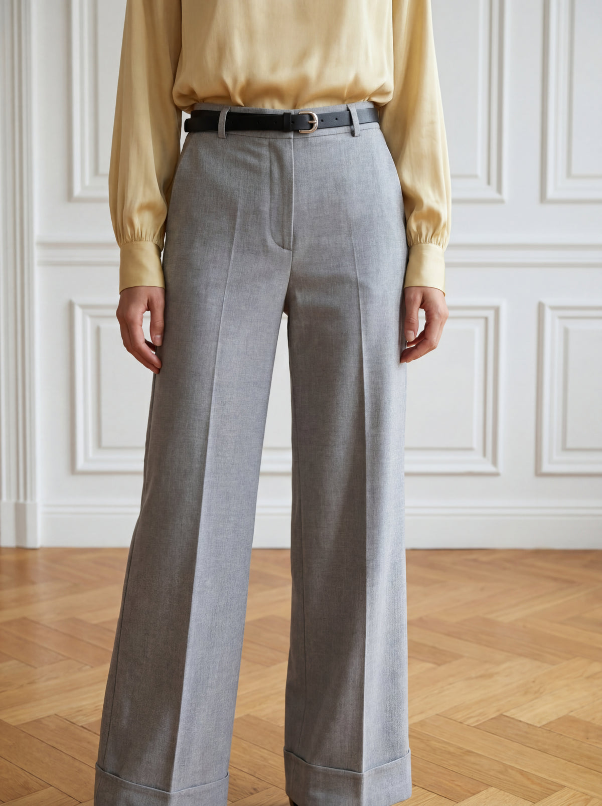 PANTALONI CU CUREA MOSCOW - Gri