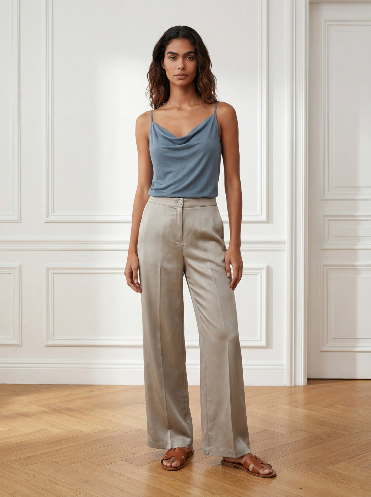 PANTALONI NIL TENCEL - Blană de nurcă