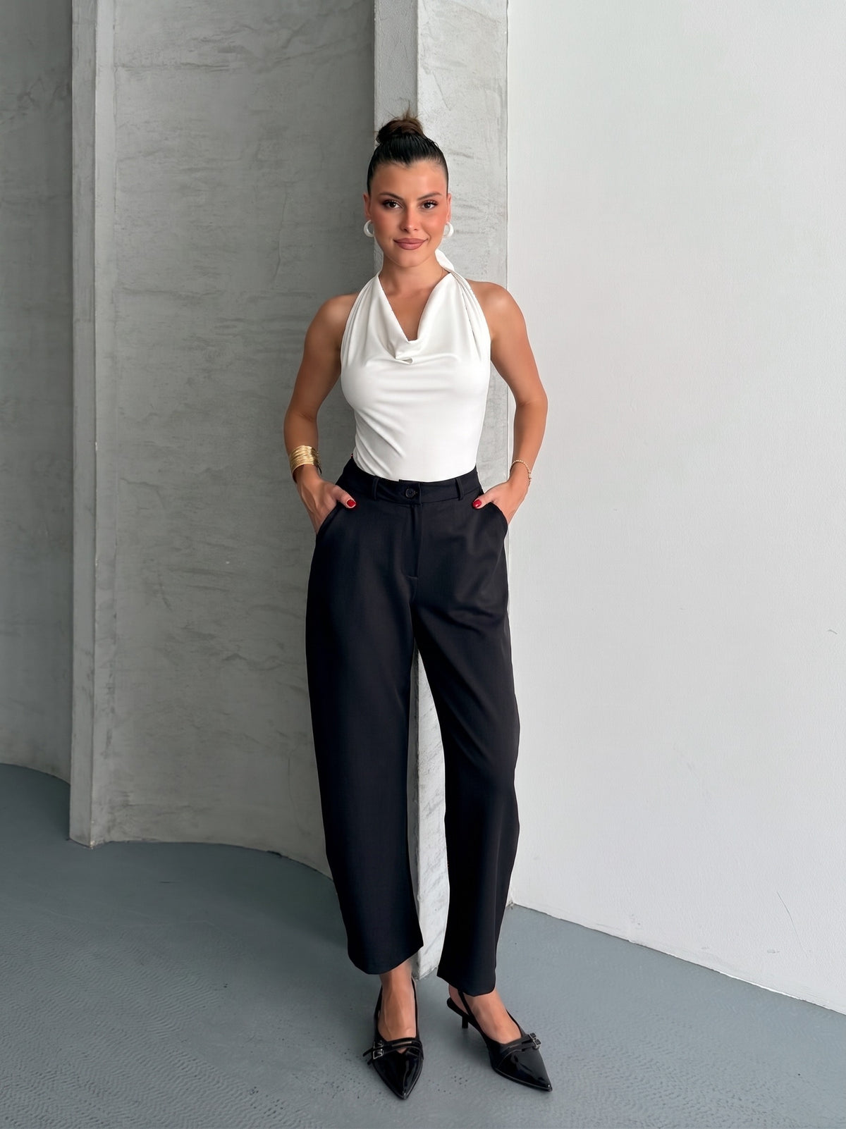 PANTALONI BARREL ANKLE - Negri