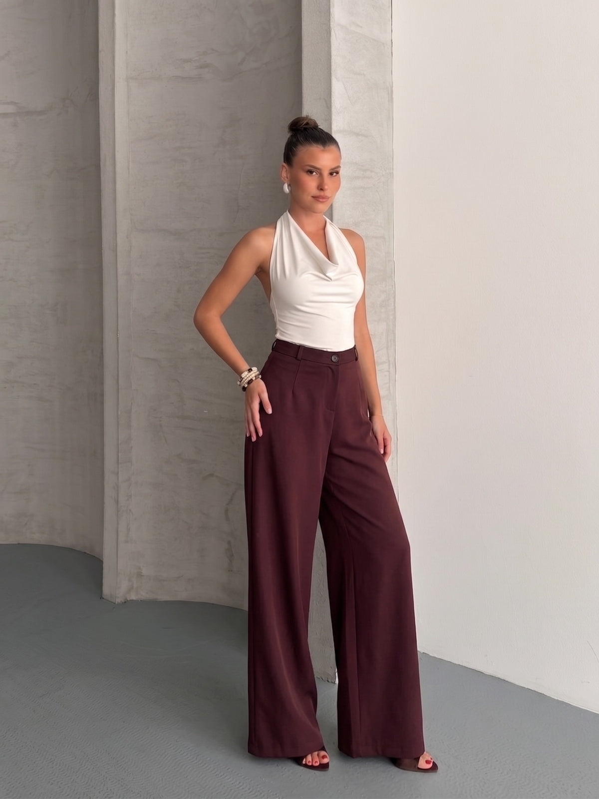 PANTALONI RUMI - Burgundiu
