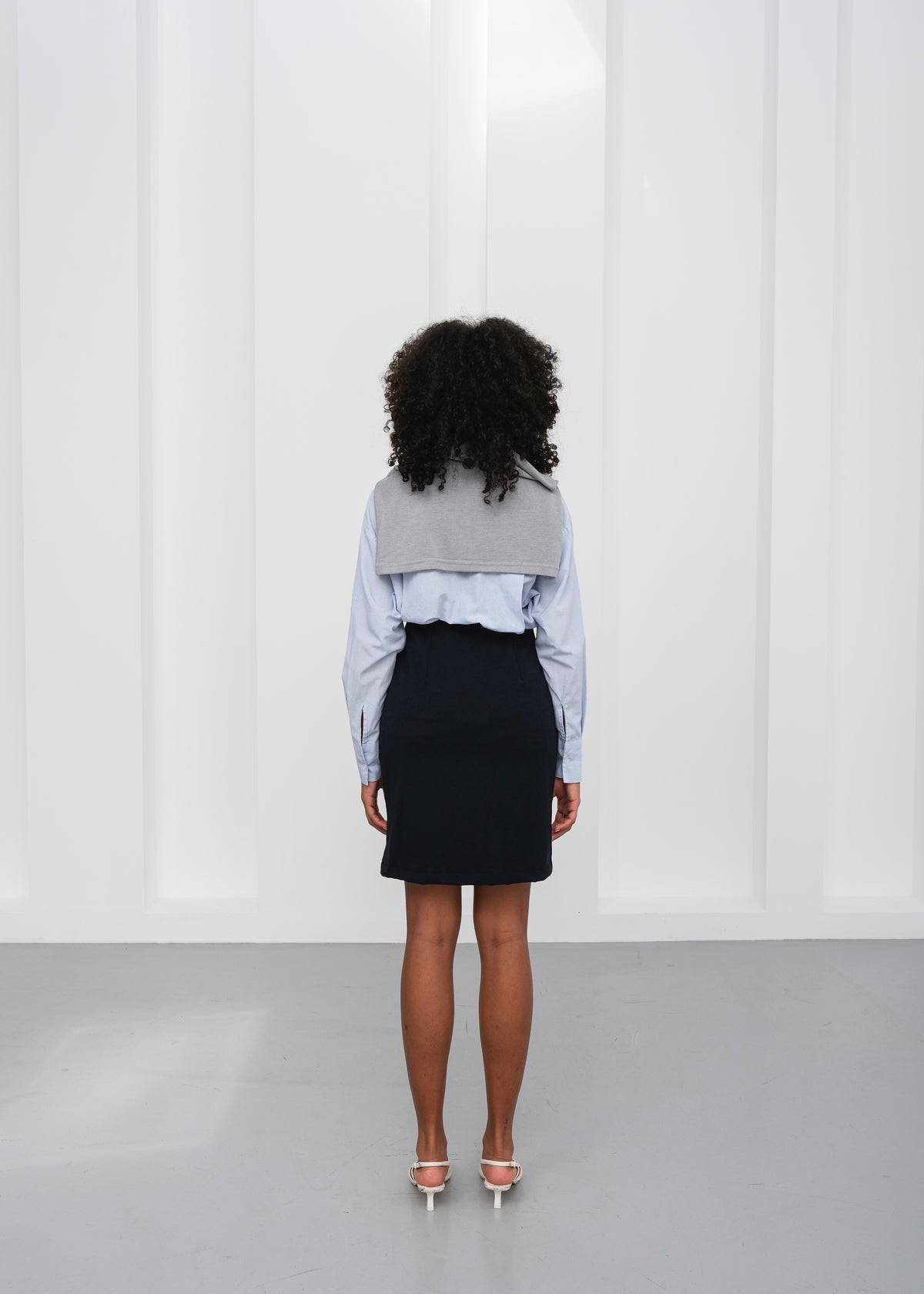 SOFTLY STRUCTURED MINI PENCIL SKIRT - Lacivert