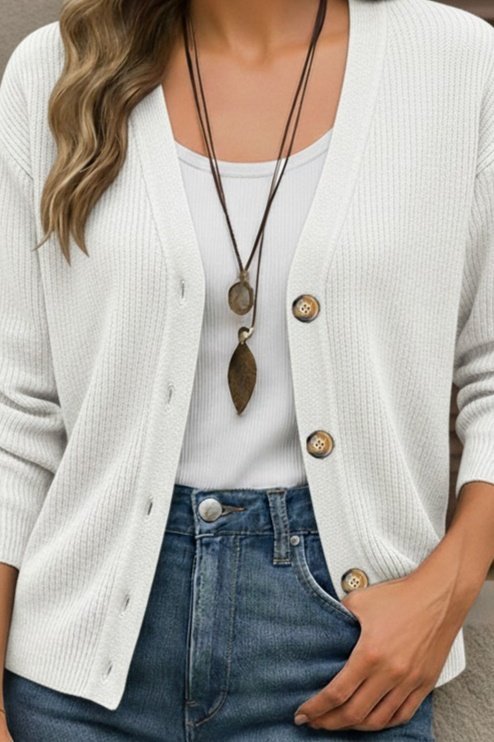 Button Detail Knit Blouse, 30902