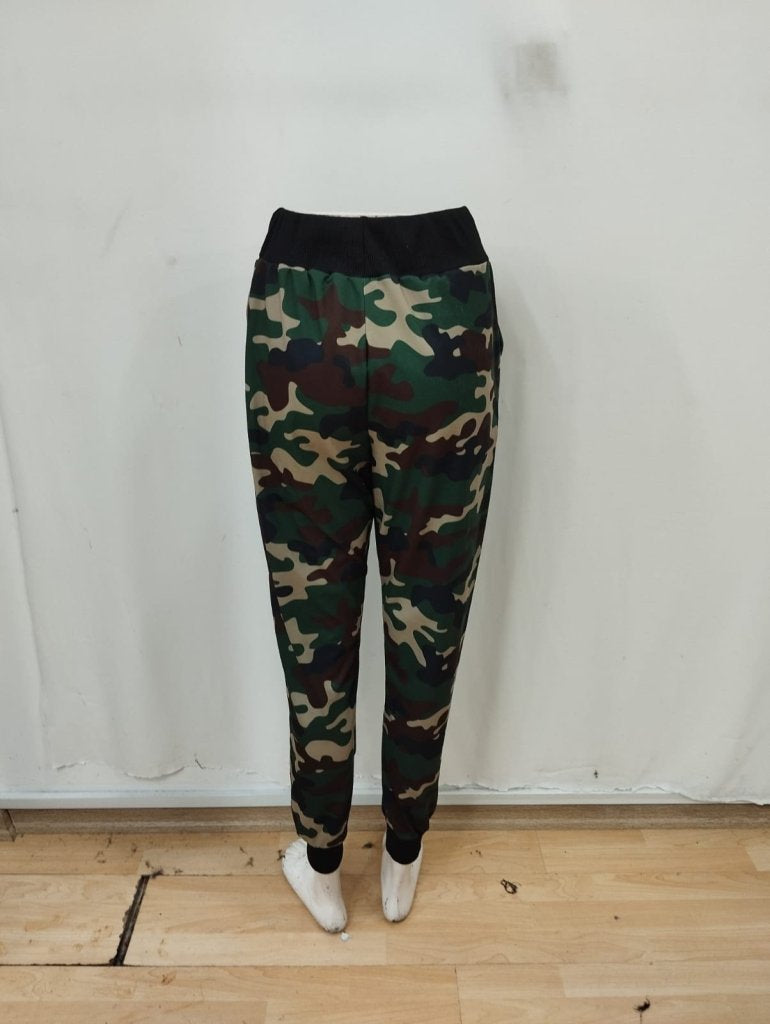 Pantaloni damă cu talie înaltă, model cu șnur, cu două fire, 29932