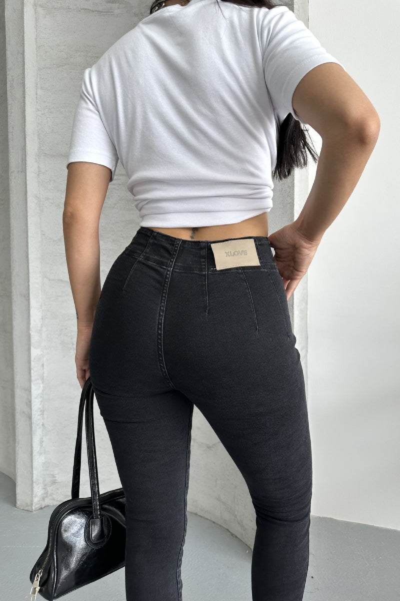 Blugi skinny cu dungi 7053